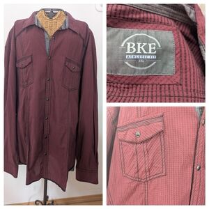 BKE Men's Deep Red Shirt Jacket
